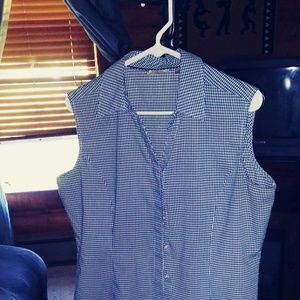 2 sleeveless summer/fall button up tops.